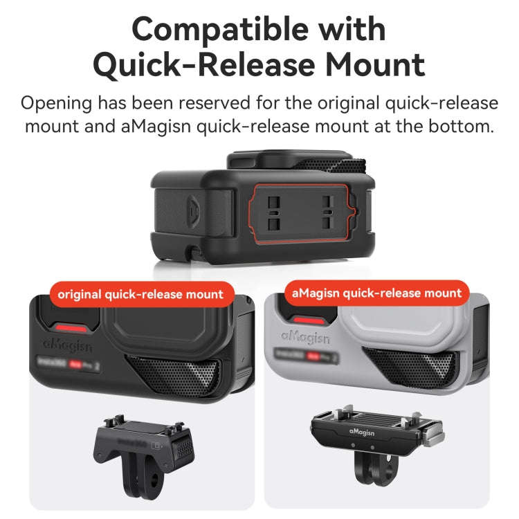 For Insta360 Ace Pro 2 aMagisn Body + Lens Silicone Cover With Lanyard