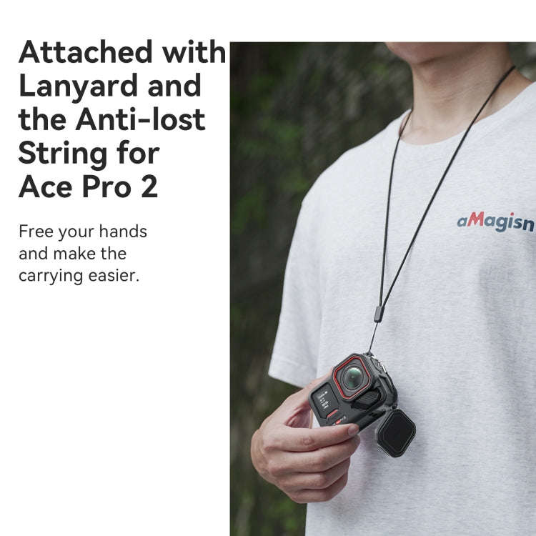 For Insta360 Ace Pro 2 aMagisn Body + Lens Silicone Cover With Lanyard