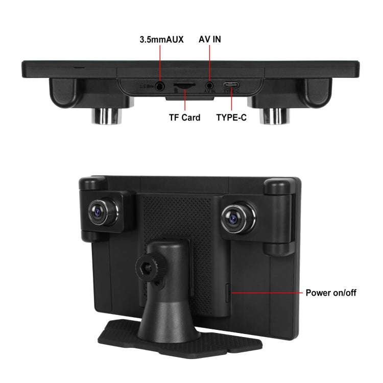 8-Inch HD Wireless CarPlay Screen DVR With Dash Cam/1080p Front Rear Camera/Bluetooth/AirPlay