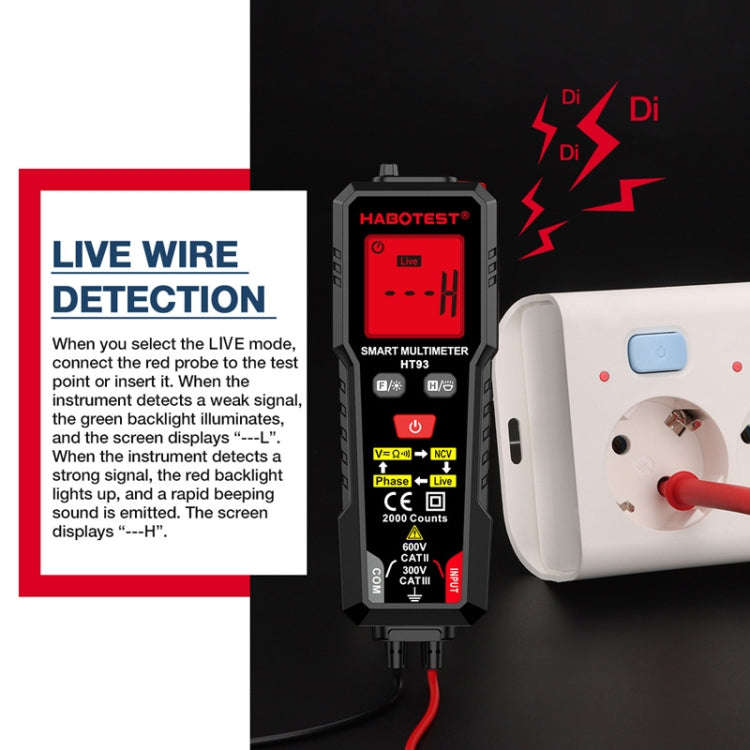 HABOTEST HT93 Phase Sequence Detection Intelligent Anti-Burn-In Fully Automatic Multimeter, HT93