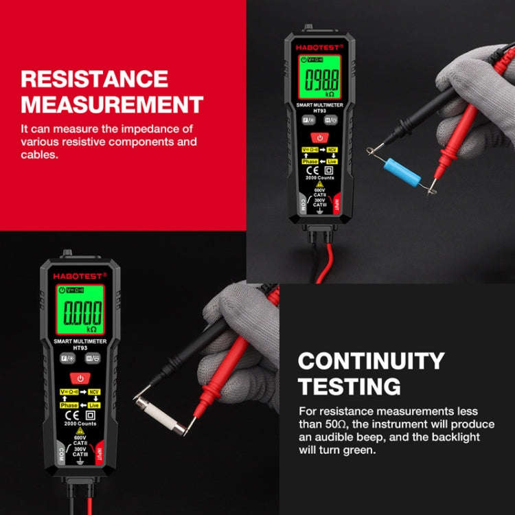 HABOTEST HT93 Phase Sequence Detection Intelligent Anti-Burn-In Fully Automatic Multimeter, HT93