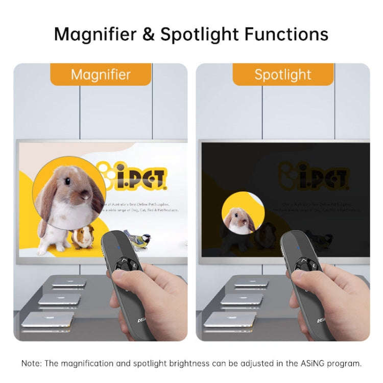 ASiNG A81 PPT Page Turning Clicker With Timing Function & 32G 3-in-1 USB Receiver, Red Light, Gre...
