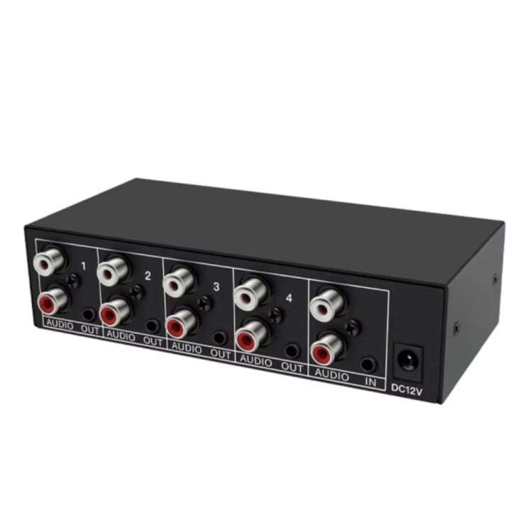 1 In 4 Out 3.5mm + RL Audio Distributor Stereo Audio Splitter For PC Laptop DVD, EU Plug, AUX -104