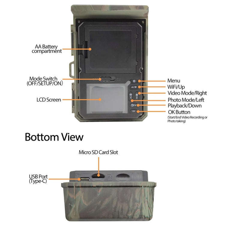 HC600A HD Night Vision Infrared Motion Detection Hunting Camera with Solar Panel, HC600A