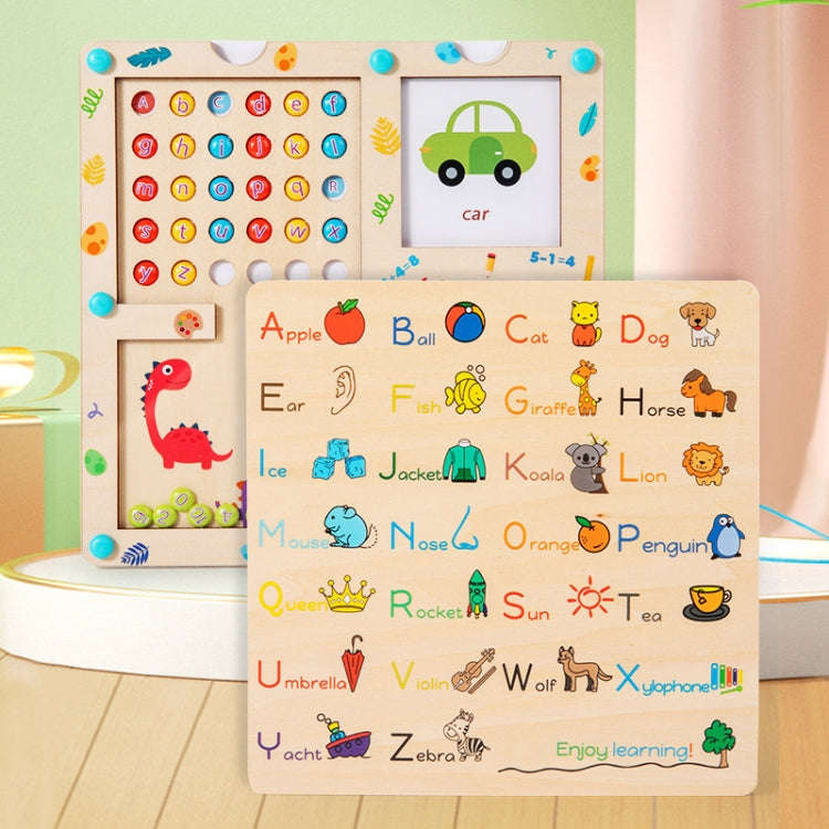 3 In 1 Wooden Magnetic Counting Math Toys Dual Sided Alphabets Numbers Children Learning Educatio...