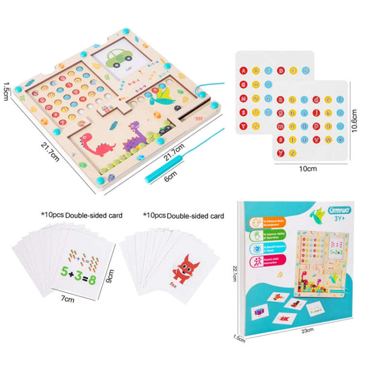 3 In 1 Wooden Magnetic Counting Math Toys Dual Sided Alphabets Numbers Children Learning Educatio...