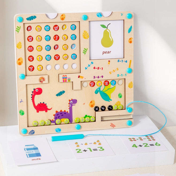 3 In 1 Wooden Magnetic Counting Math Toys Dual Sided Alphabets Numbers Children Learning Educatio...
