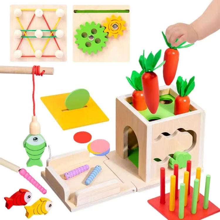Montessori Sorting Matching Educational Toys Pull Carrots Children Catching Worms Fishing Puzzle ...