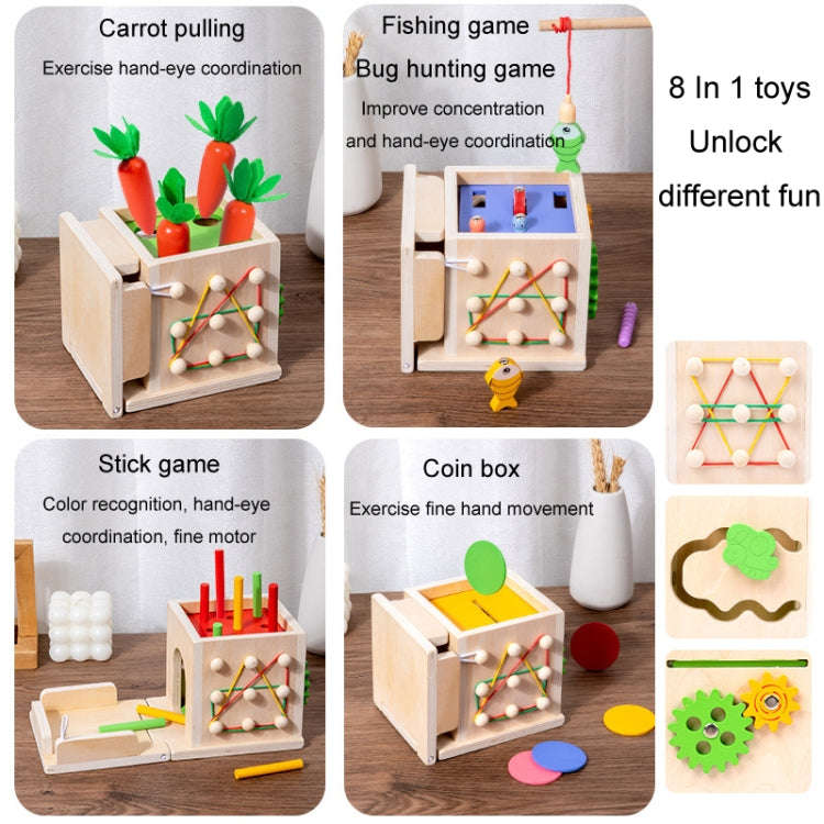 Montessori Sorting Matching Educational Toys Pull Carrots Children Catching Worms Fishing Puzzle ...