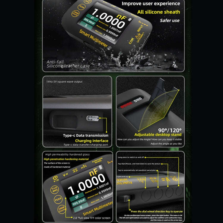 High Precision Digital Multimeter Portable Desktop Colorful Screen 20,000 Characters Multimeter, S40