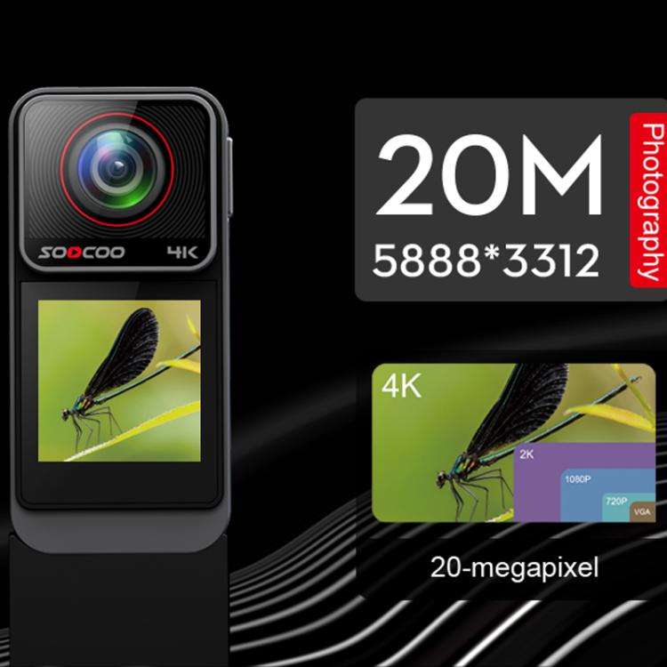 4K HD Anti-Shake Waterproof Motorcycle Riding Recorder Chest Head Mounted Diving Thumb Camera, SO...