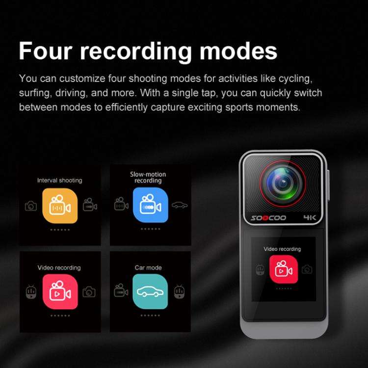 4K HD Anti-Shake Waterproof Motorcycle Riding Recorder Chest Head Mounted Diving Thumb Camera, SO...