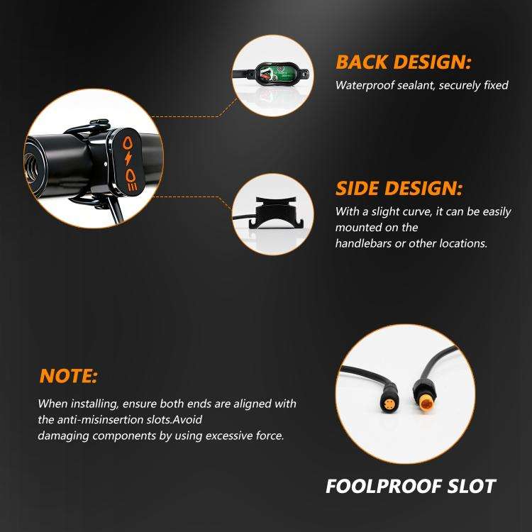 40W Motorcycle Wired Switch Integrated Waterproof Demon Eye Spotlight, Orange Light