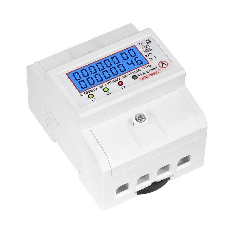 100A 380V AC 3-phase 4 Wire Energy Meter Temporary Power Can Be Reset Din Rail Mounted