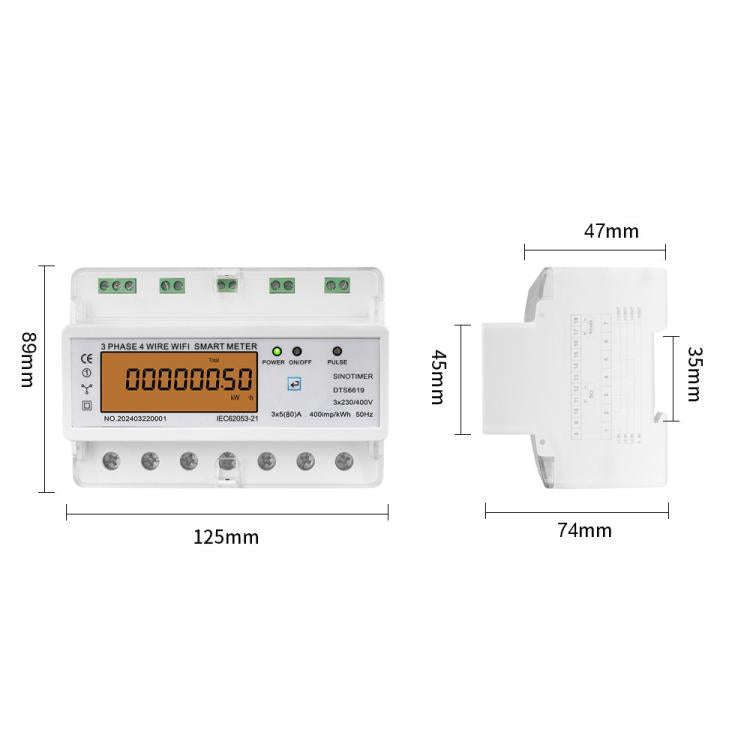 3-phase Tuya WiFi Energy Meter AC 380V