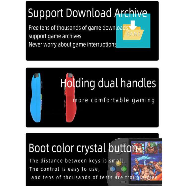 X19 Pro 5.1-inch Screen Handheld Game Console Supports AV TV Output With 8G Memory Card
