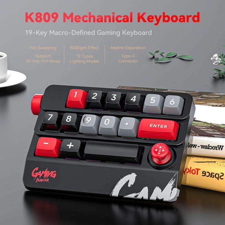 MKESPN RGB Hot Swap Wired Mechanical Keyboard Rocker Knob Programming Macro Custom Gaming Keyboard