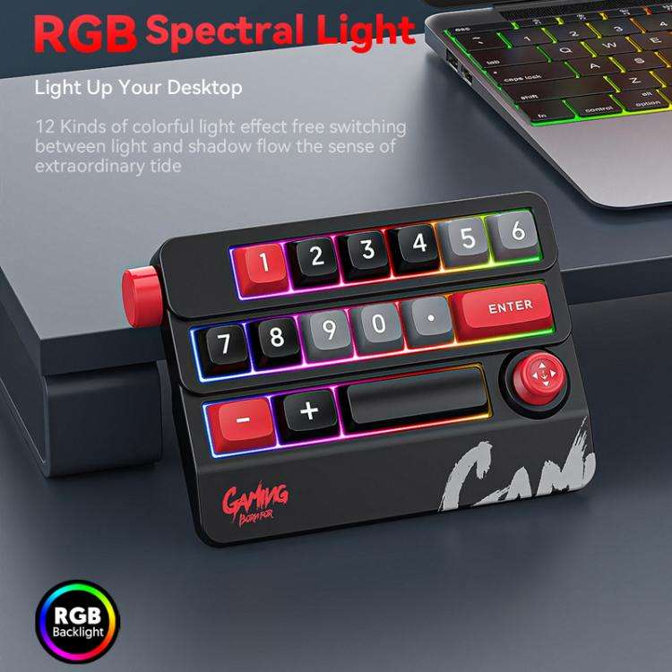 MKESPN RGB Hot Swap Wired Mechanical Keyboard Rocker Knob Programming Macro Custom Gaming Keyboard