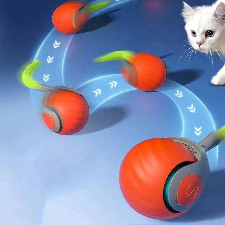 Smart Self Rolling Ball Interactive Cat Toys USB Rechargeable Cat Ball Two Speed Adjustment, TUTU...