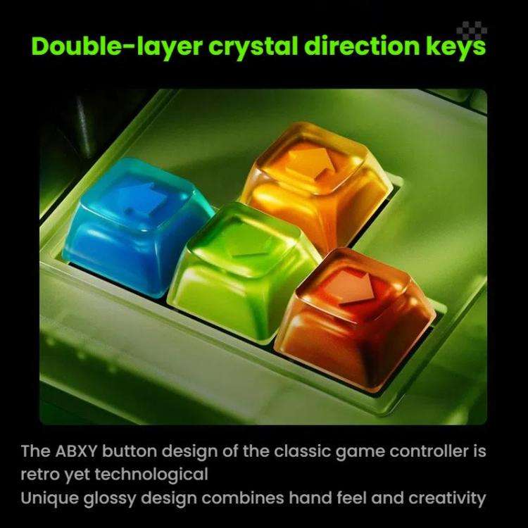 8BitDo Retro87 Mechanical Keyboard Retro RGB Lighting Green Transparent Keyboard With Large Keys,...