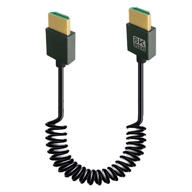 8K 60HZ HDMI 2.1 Spring Cable 0.5m Length, Straight Head, Right Bend, Left Bend, Positive Bend, R...