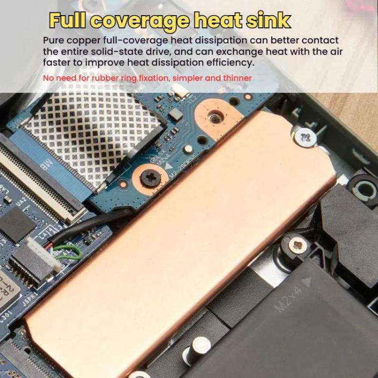 Pure Copper SSD Heat Sink for Game Consoles / Laptops / Mini Hosts, FinalCool M.2 2242, FinalCool...
