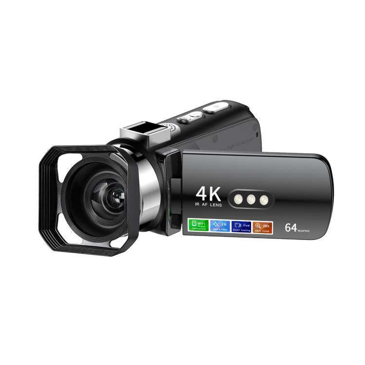 WiFi HD 4K Lightless Colorful Night Vision Digital Video Camera, Black, Black + Fill Light, Black...