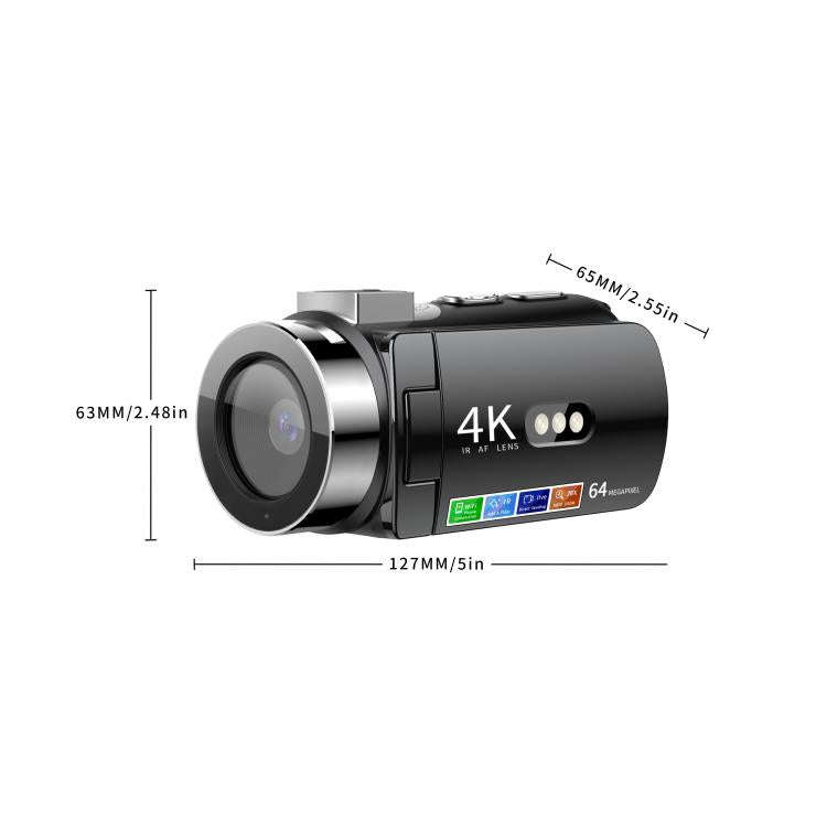 WiFi HD 4K Lightless Colorful Night Vision Digital Video Camera, Black, Black + Fill Light, Black...
