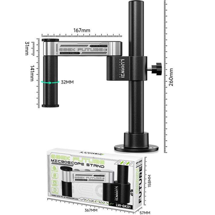 32mm Microscope Swing Arm Metal Universal Lifting and Stacking 360 Degree Single Arm Fixed Repair...