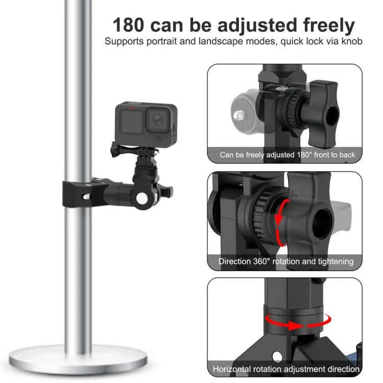 Camera Clip Motorcycle Bicycle Handlebar Crab Clamp For Sports Camera, With Adapter