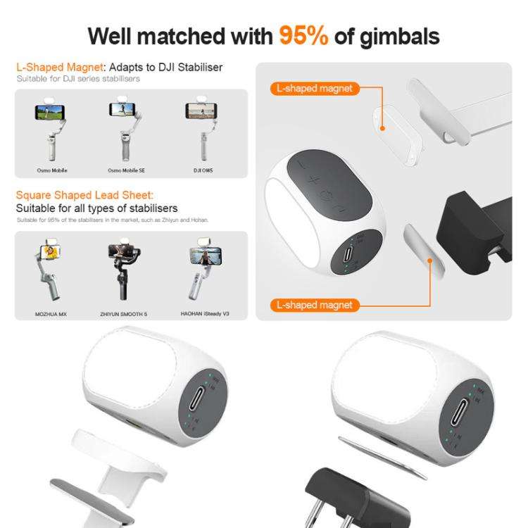 For DJI / Zhiyun Handheld Gimbal Stabilizer Fill Light Magnetic LED Photography Lamp Mobile Phone...