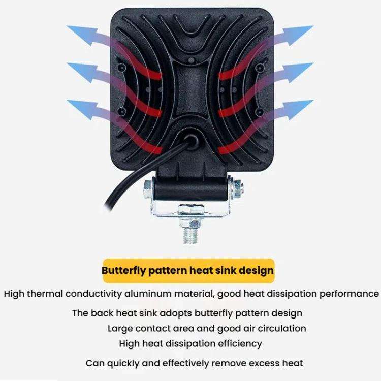 DC 12V-80V Forklift LED High Brightness Front Working Headlight, 4 Inches 9 Beads