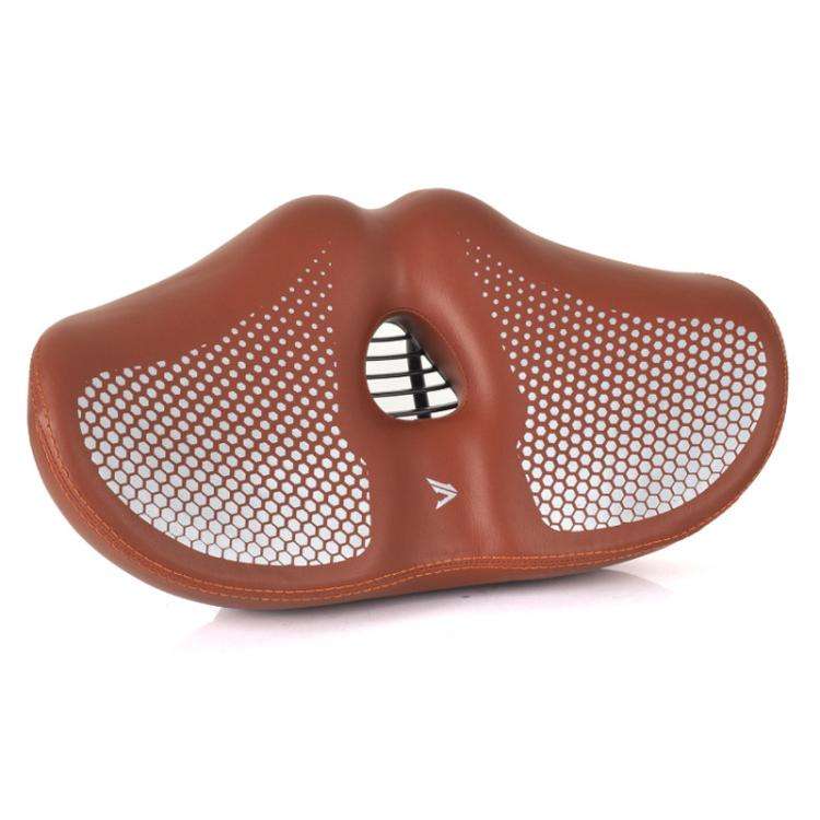 FMFXTRA Thickened Bicycle Saddle Mountain Bike Shaped Saddle, Black, Brown, Black+Tail Light, Bro...