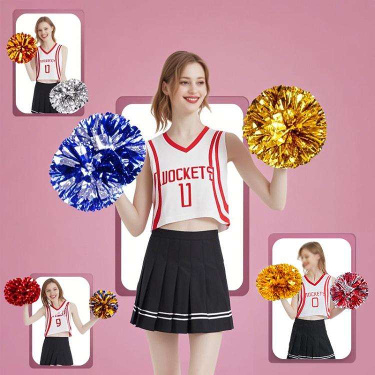 3pcs Cheerleading Pompoms Cheerleader Hand Shake Flower Ball Dance Performance Pompoms, Encrypted...