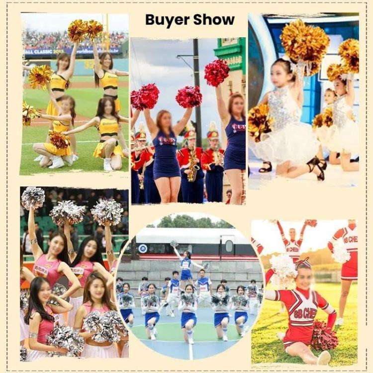 3pcs Cheerleading Pompoms Cheerleader Hand Shake Flower Ball Dance Performance Pompoms, Encrypted...