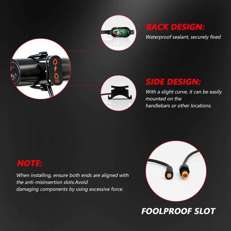 40W Motorcycle Wired Switch Integrated Waterproof Demon Eye Spotlight, Red Light