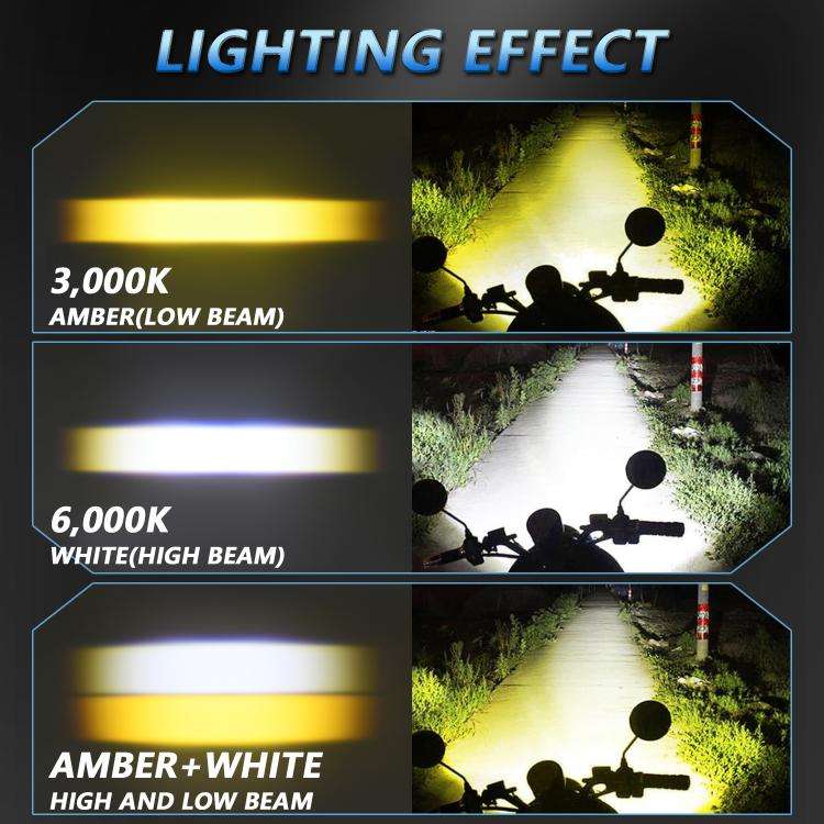 40W Motorcycle Wired Switch Integrated Waterproof Demon Eye Spotlight, Blue Light