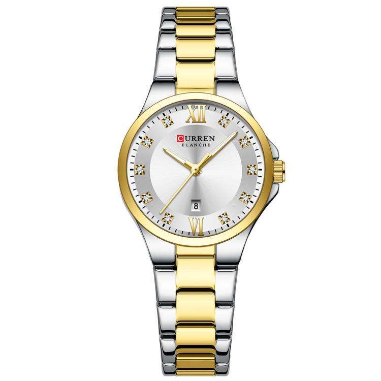 Curren Casual Steel Strap Ladies Calendar Watch