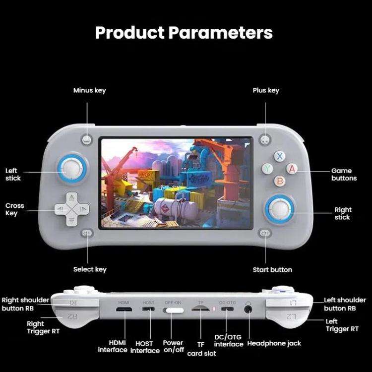 XF43 Retro Handheld Game Console Open Source 4.3 Inch Large Screen Gaming Video Players Console, ...
