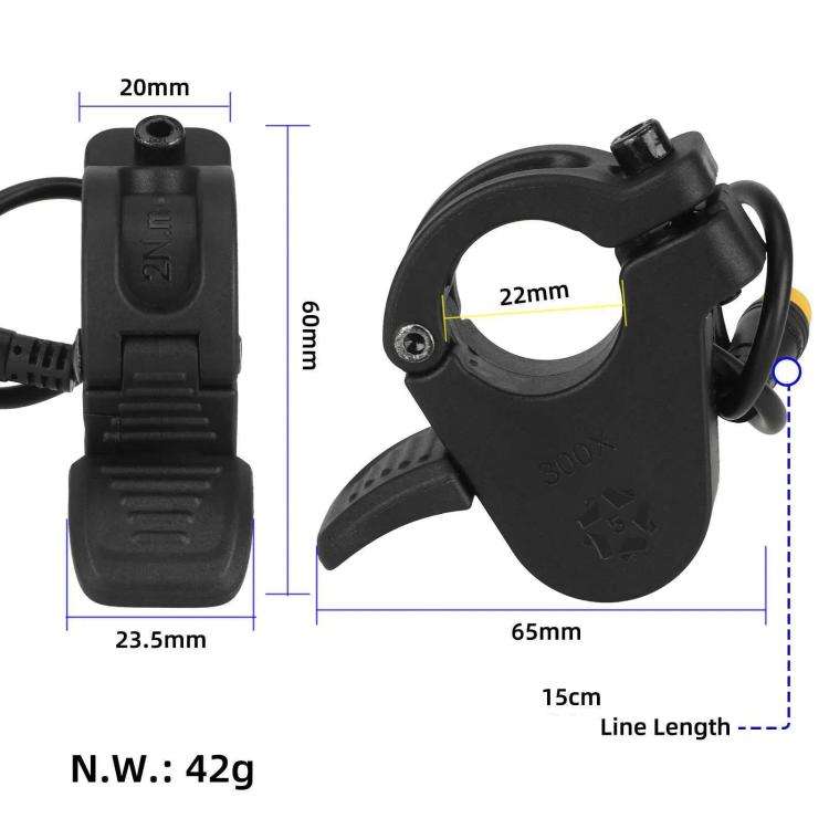 For Kukirin G3 Pro Electric Scooter Waterproof Thumb Throttle Accelerator with 3-Pin Connector, F...