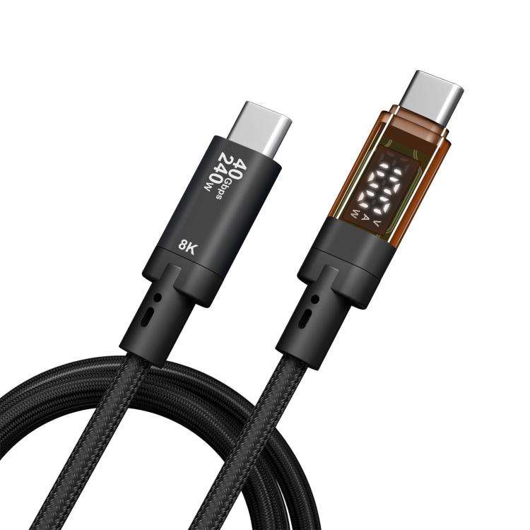 QGeeM USB4 Type-C PD 240W Fast Charging Cable With Digital Display, 40Gbps Data Transfer, 8K 60Hz...