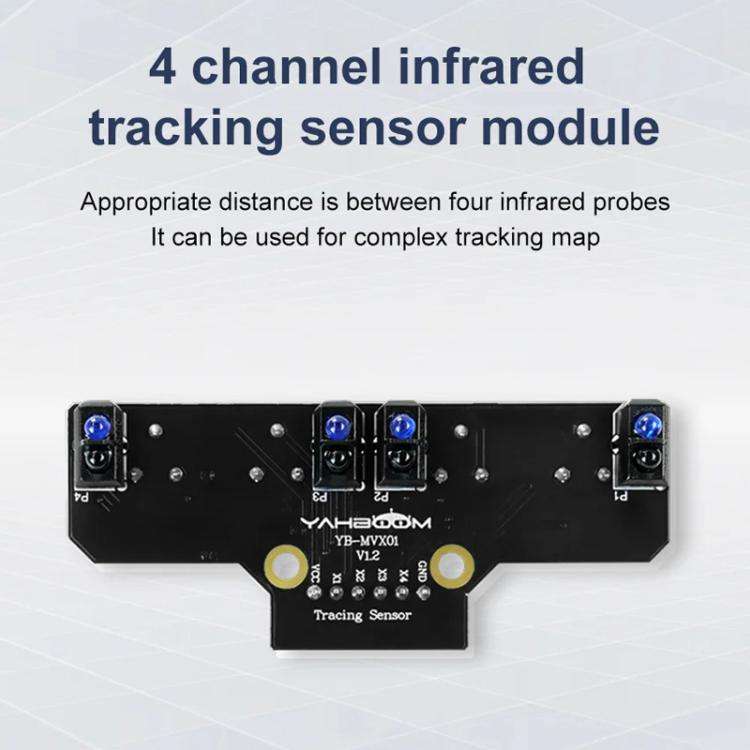 Yahboom 4 Channel Infrared Tracking Sensor Module For Smart Car Robot, Module, Module+ 6Pin Cable...