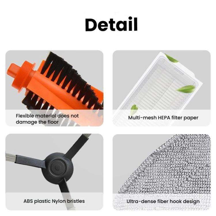 For Xiaomi Mi Robot Vacuum Mop 3C STYTJ02YM Replacement Parts, 10 In 1 Kit, 12 In 1 Kit