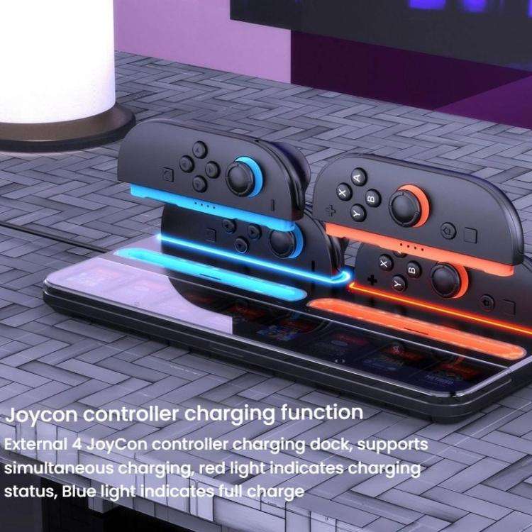 For Nintendo Switch 2 Controller Charging Dock Ultra-thin Stand With 8 Game Card Storage, UT01 Ch...