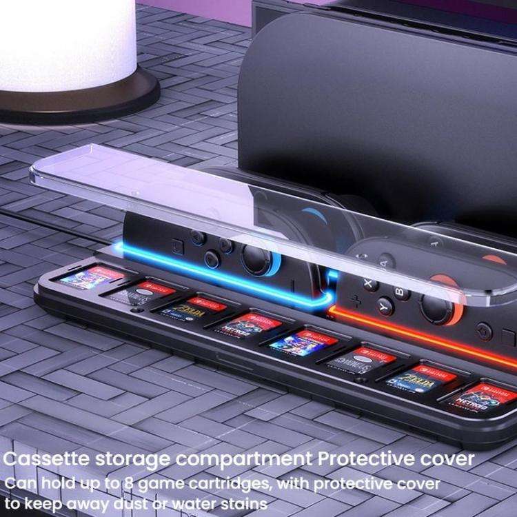 For Nintendo Switch 2 Controller Charging Dock Ultra-thin Stand With 8 Game Card Storage, UT01 Ch...