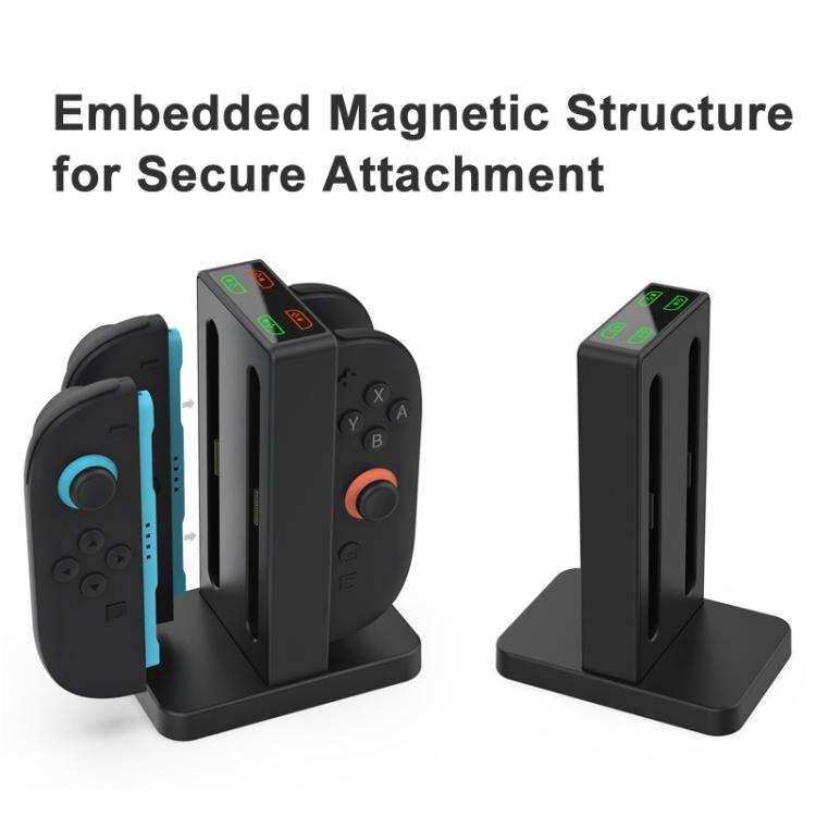 DOBE 4-in-1 Magnetic Charging Station for Nintendo Switch 2 Controllers with LED Indicators & Car...
