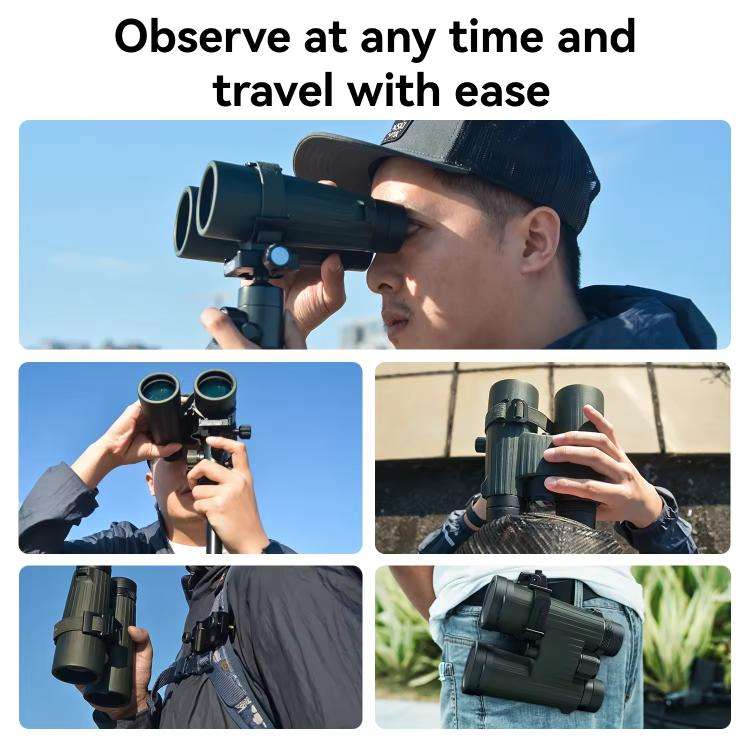 APEXEL BinoClamp Pro Quick-Release Binocular Mount Kit 360-degree Swivel Aluminum Binocular Holde...
