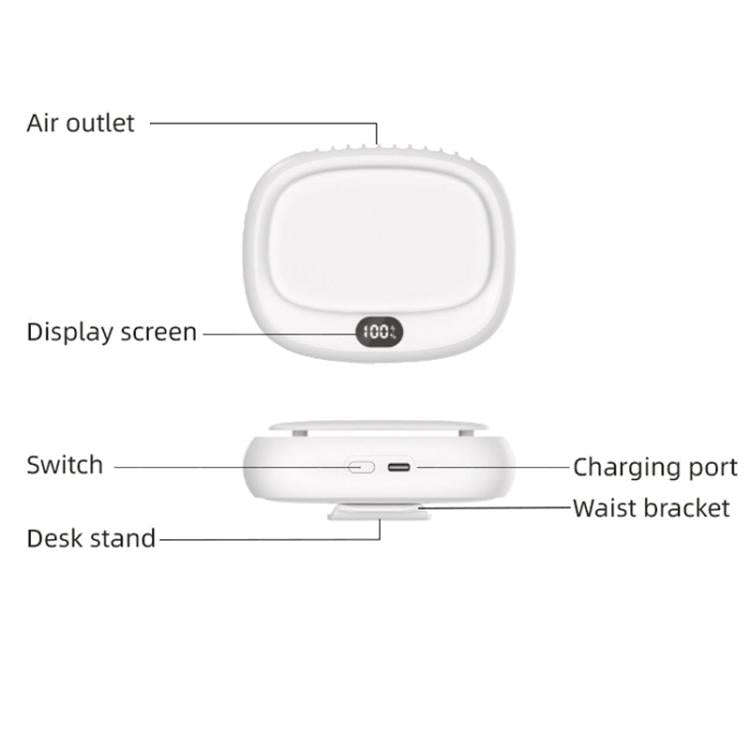USB Outdoor High-power Bladeless Waist-hanging Portable Fan