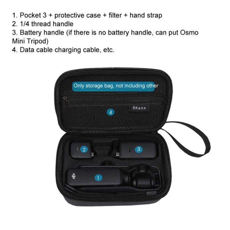 For DJI Pocket 3 Standard/Long-Battery Version BKANO Hard Case Slim Handheld Storage Bag