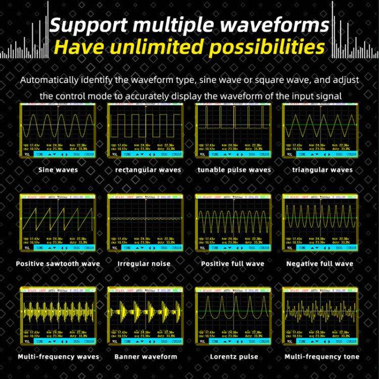 Miniature Oscilloscope Signal Generator Rechargeable Handheld Color Screen 50MHz Oscilloscope, OT4